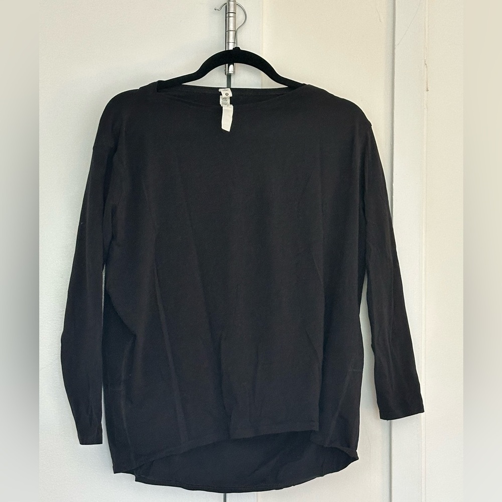 Lululemon Back in Action Black Boatneck Longsleeve